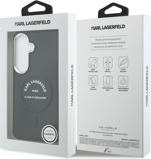Karl Lagerfeld Rückseite Leder / Silikon / Kunststoff Schwarz für Galaxy S26+