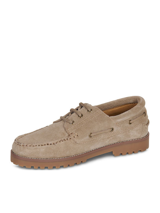 Suede Ανδρικά Boat Shoes σε Μπεζ Χρώμα