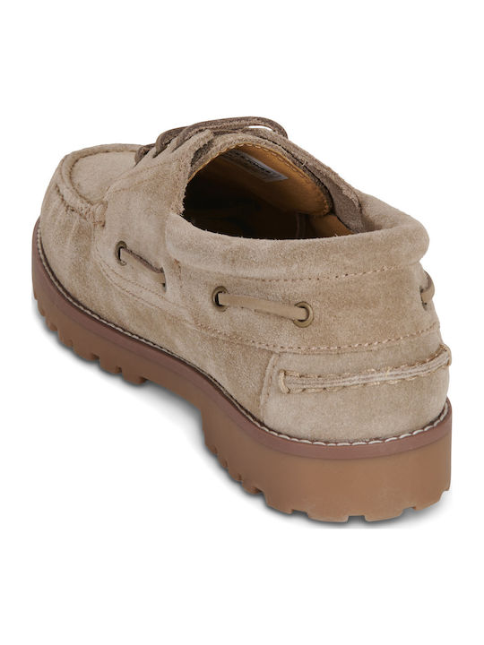 Suede Ανδρικά Boat Shoes σε Μπεζ Χρώμα
