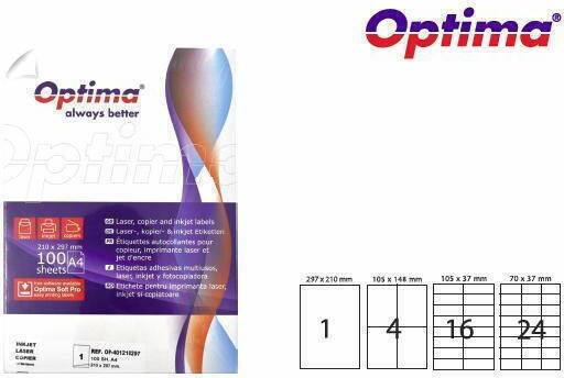 Optima Αυτοκόλλητες Ετικέτες σε Ρολό 105x148mm