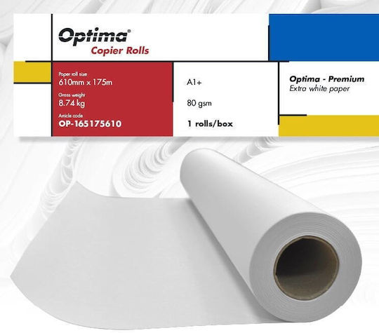 Rollen Plotter Optima Kopierer A1+ 80g 610mm x 175m Optima Premium
