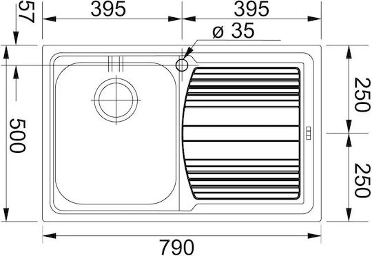 Franke Logica Line Ένθετος Δεξιός Inox Μ79xΠ50cm Γκρι Franke Logica Line Ένθετος Δεξιός Inox Μ79xΠ50cm Γκρι