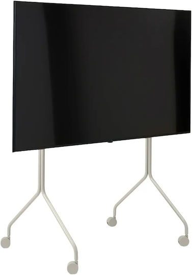 Suport TV cu Rotile Tip Pedestal Moon Rollin' Regular Crem