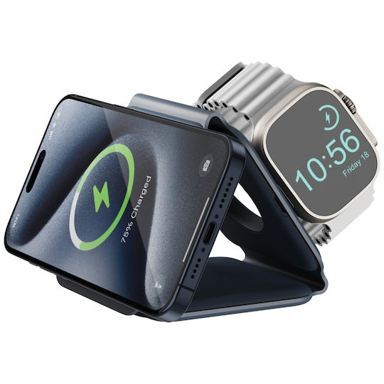 Energea Зарядно Устройство Magsafe 15W Син (GoMag Trio Plus)