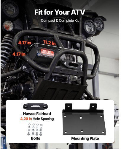 Vevor Ηλεκτρικός Εργάτης Αυτοκινήτου 4x4 12V με Δυνατότητα Έλξης 1134kg