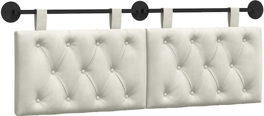vidaXL Fabric Bed Headboard Pillow Beige 130x55cm