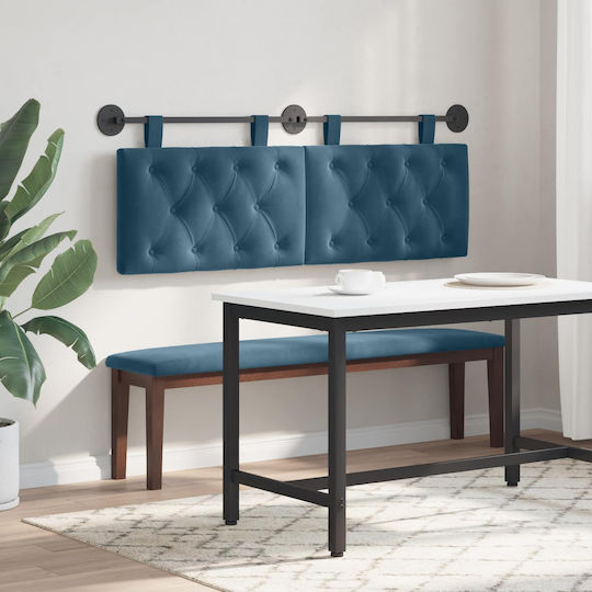 vidaXL Fabric Bed Headboard Cushion Blue 130x55cm