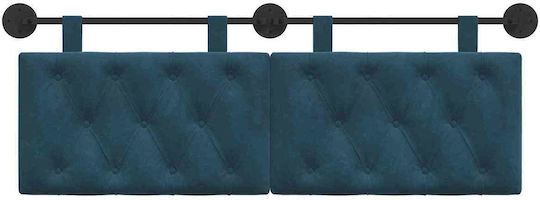 vidaXL Fabric Bed Headboard Cushion Blue 130x55cm