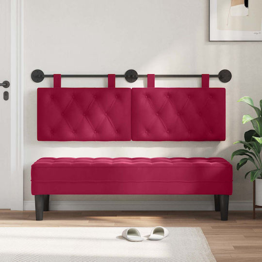 vidaXL Fabric Bed Headboard Cushion Red 130x55cm