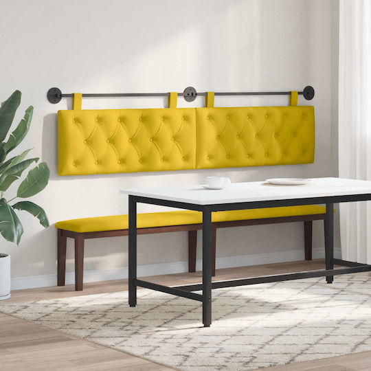 vidaXL Fabric Bed Headboard Cushion Yellow 210x55cm