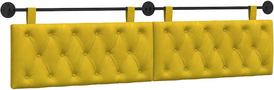 vidaXL Fabric Bed Headboard Cushion Yellow 210x55cm