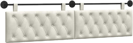 vidaXL Fabric Bed Headboard Pillow Beige 210x55cm