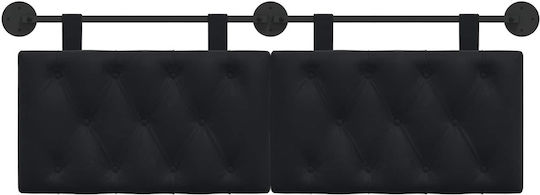 vidaXL Fabric Bed Headboard Pillow Black 130x55cm