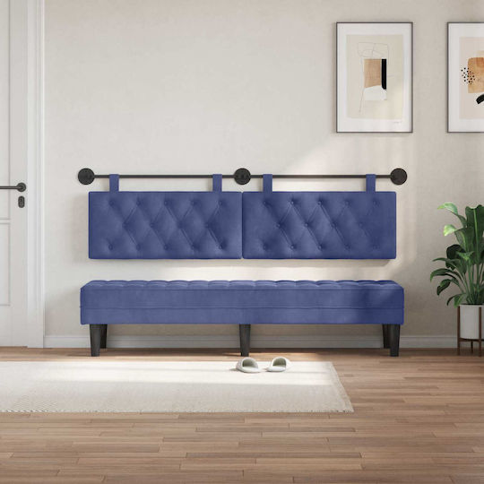 vidaXL Fabric Bed Headboard Cushion Blue 170x55cm