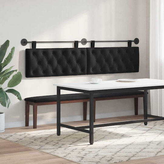 vidaXL Stoff-Kopfstütze Für Betten Schwarz 210x55cm