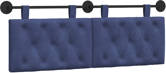 vidaXL Fabric Blue Bed Headboard Pillow 130x55cm