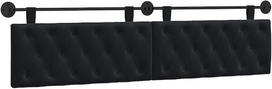 vidaXL Stoff-Kopfstütze Für Betten Schwarz 210x55cm