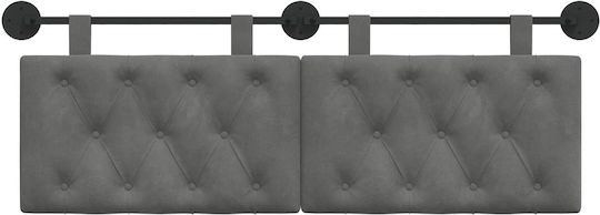 vidaXL Fabric Bed Headboard Pillow Gray 130x55cm