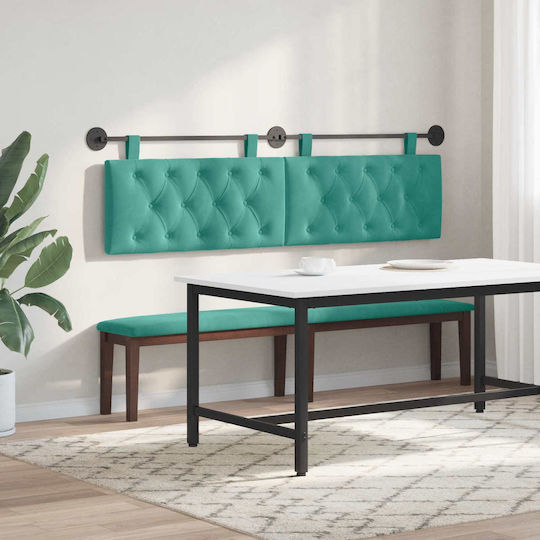 vidaXL LED Възглавница за Табла Текстилна Тюркоазена 190x55 см