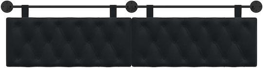 vidaXL Stoff-Kopfstütze Für Betten Schwarz 210x55cm