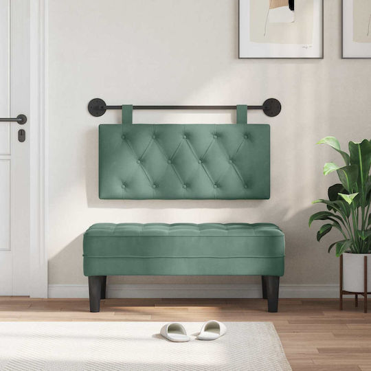 vidaXL Fabric Bed Headboard Cushion Green 100x55cm