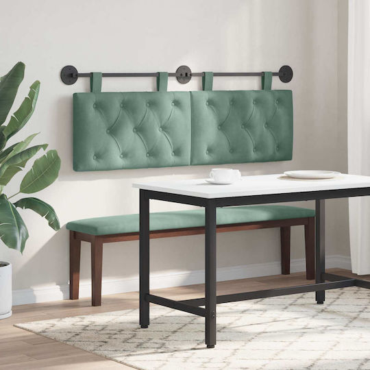 vidaXL Fabric Bed Headboard Pillow Green 150x55cm