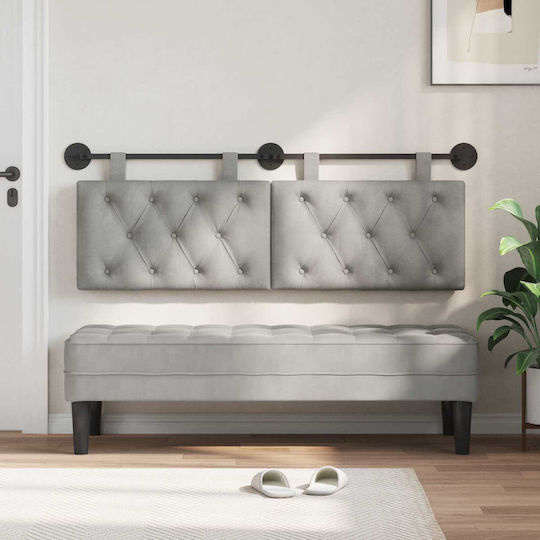 vidaXL Μαξιλάρι για Κεφαλαρι Υφασμάτινο Γκρι 150x55cm