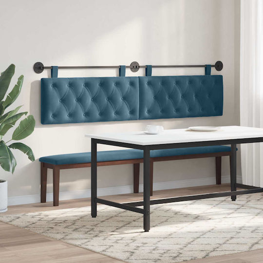vidaXL Fabric Blue Bed Headboard Cushion 210x55cm