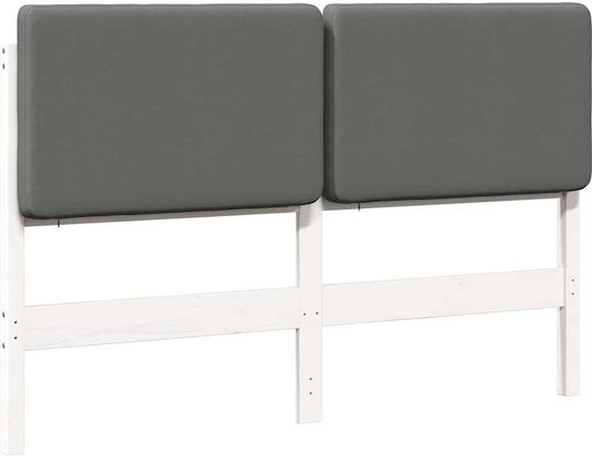 vidaXL Tăblie De Pat Din Lemn Albă 140.5x84.5cm