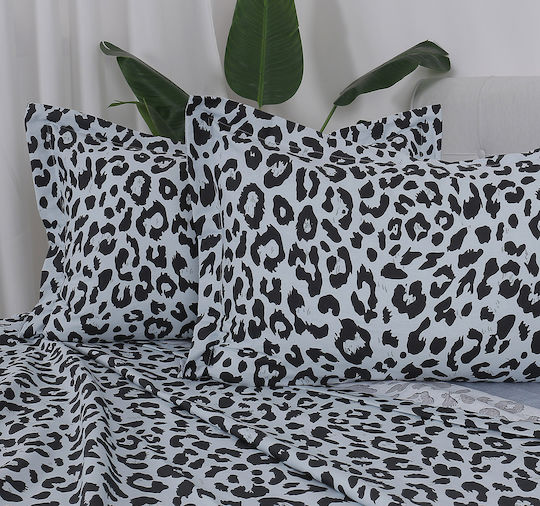 Beauty Home 12699 Super-Doppel Set 4 Stück 165x200+30cm mit Gummibettlaken Grau