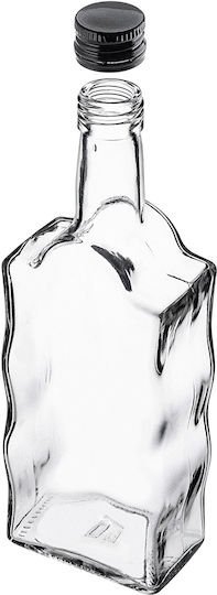 Glass 500ml Liqueur Bottle Black Cap 1 Pc