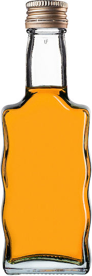 Glass Liqueur Bottle 200ml Golden Cap 10 Pcs