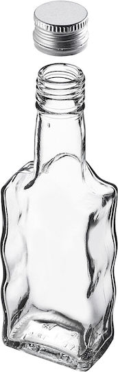 Glas 200ml Likörflasche Silberner Deckel 10 Stück