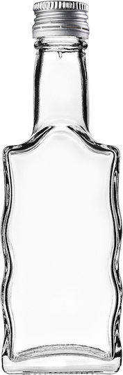 Glas 200ml Likörflasche Silberner Deckel 10 Stück