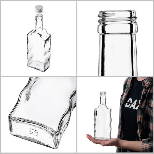 Glass Bottle Liqueur 500ml White Cap 1 Pc