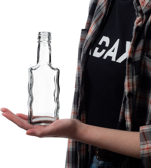 Glass Bottle Liqueur 200ml Black Cap 10 Pcs