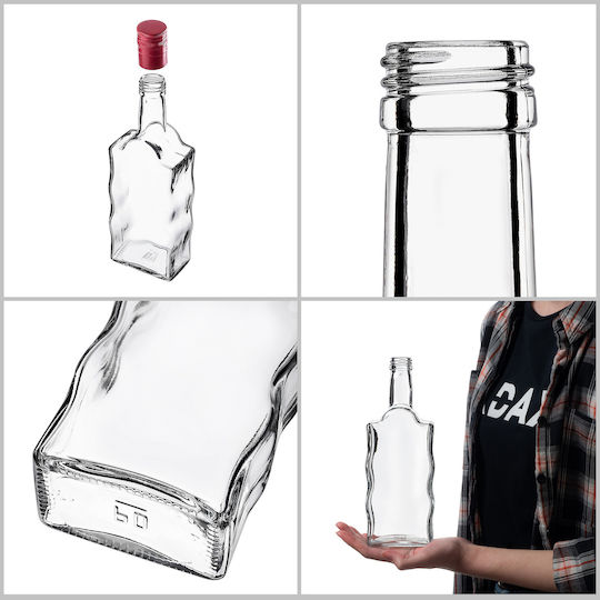 Glas 500ml Likörflasche Lange Rote Kappe 5 Stück