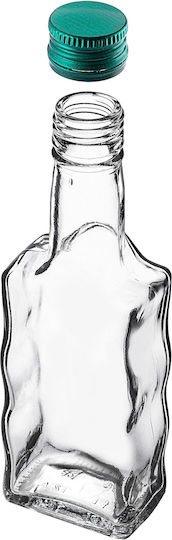 Sticlă Din Sticlă Pentru Lichior 200ml Capac Verde 5 Bucăți