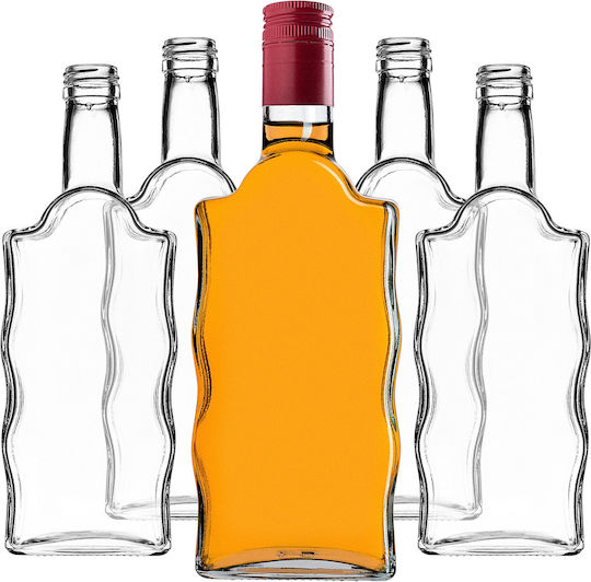 Glas 500ml Likörflasche Lange Rote Kappe 5 Stück