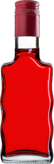 Glass Liqueur Bottle 200ml Long Red Cap 5 Pcs