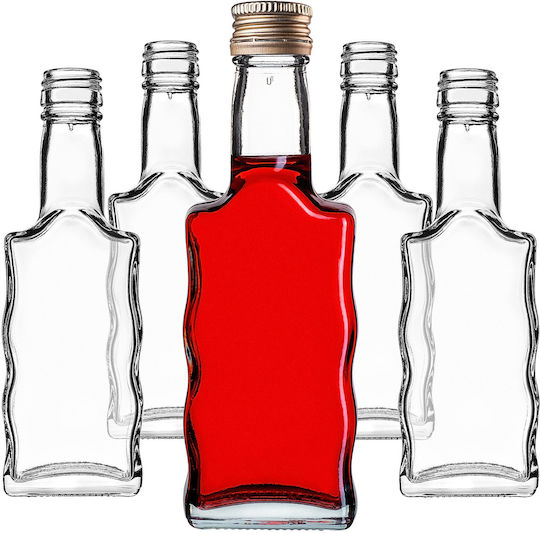Kadax Glas Likörflasche 200ml Goldene Kappe 1 Stück
