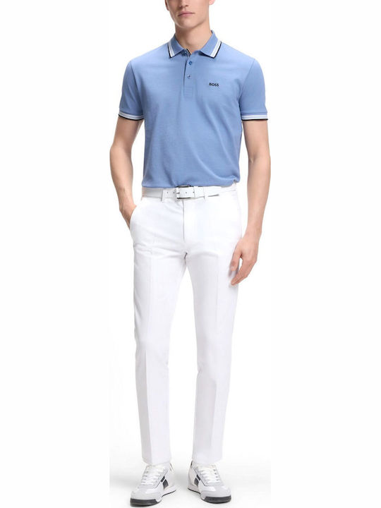 Trousers Elastic in Slim Fit White