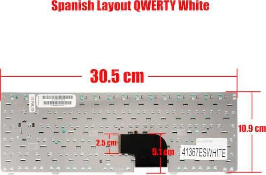 Spanish Keyboard for Laptop Sony Vaio Vgn-c Vgn-c21ch Vgn-c22ch Vgn-c12ch Vgn-c11ch 1-479-963-11 147996311 147996411 147996353 6nr08017 Es White Code 41367eswhite