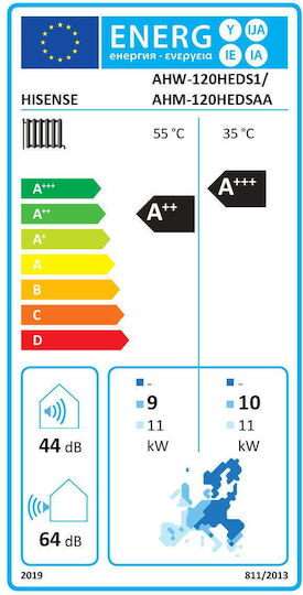 Hisense Hi-therma Αντλία Θερμότητας 12kW Τριφασική 55°C Split