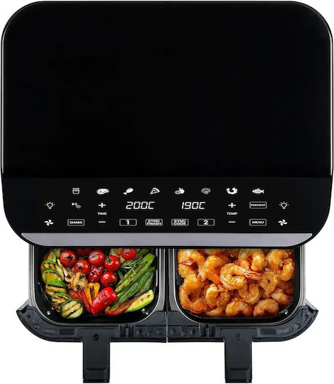 Tesla AirCook DualZone Q460 Еър Фрайър с Двоен Отделяем Кош 9л Черен