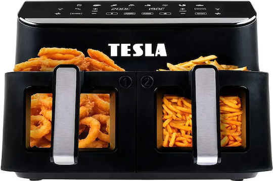 Tesla AirCook DualZone Q460 Еър Фрайър с Двоен Отделяем Кош 9л Черен