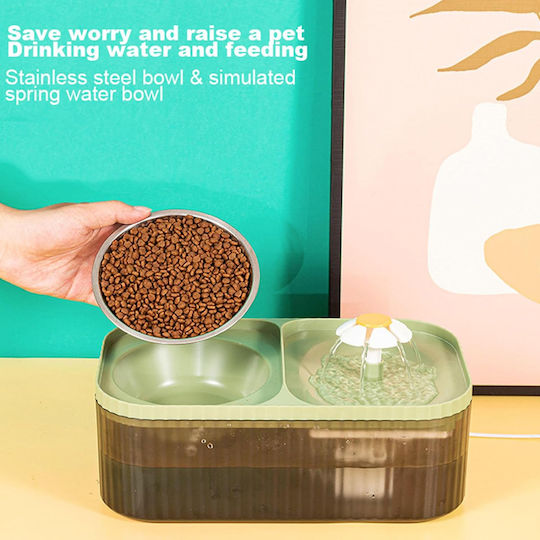 Automatic Plastic Food and Water Fountain for Cat 3L 31x11x17cm