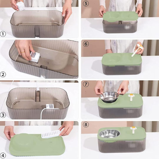 Automatic Plastic Food and Water Fountain for Cat 3L 31x11x17cm