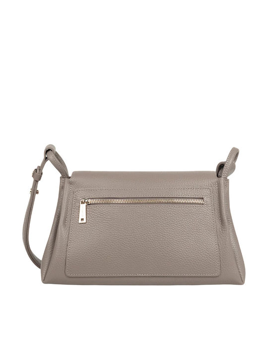 Leder Damen Schultertasche Grau