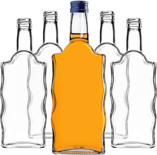 Glass Bottle Liqueur 500ml Navy Blue Cap 5 Pcs